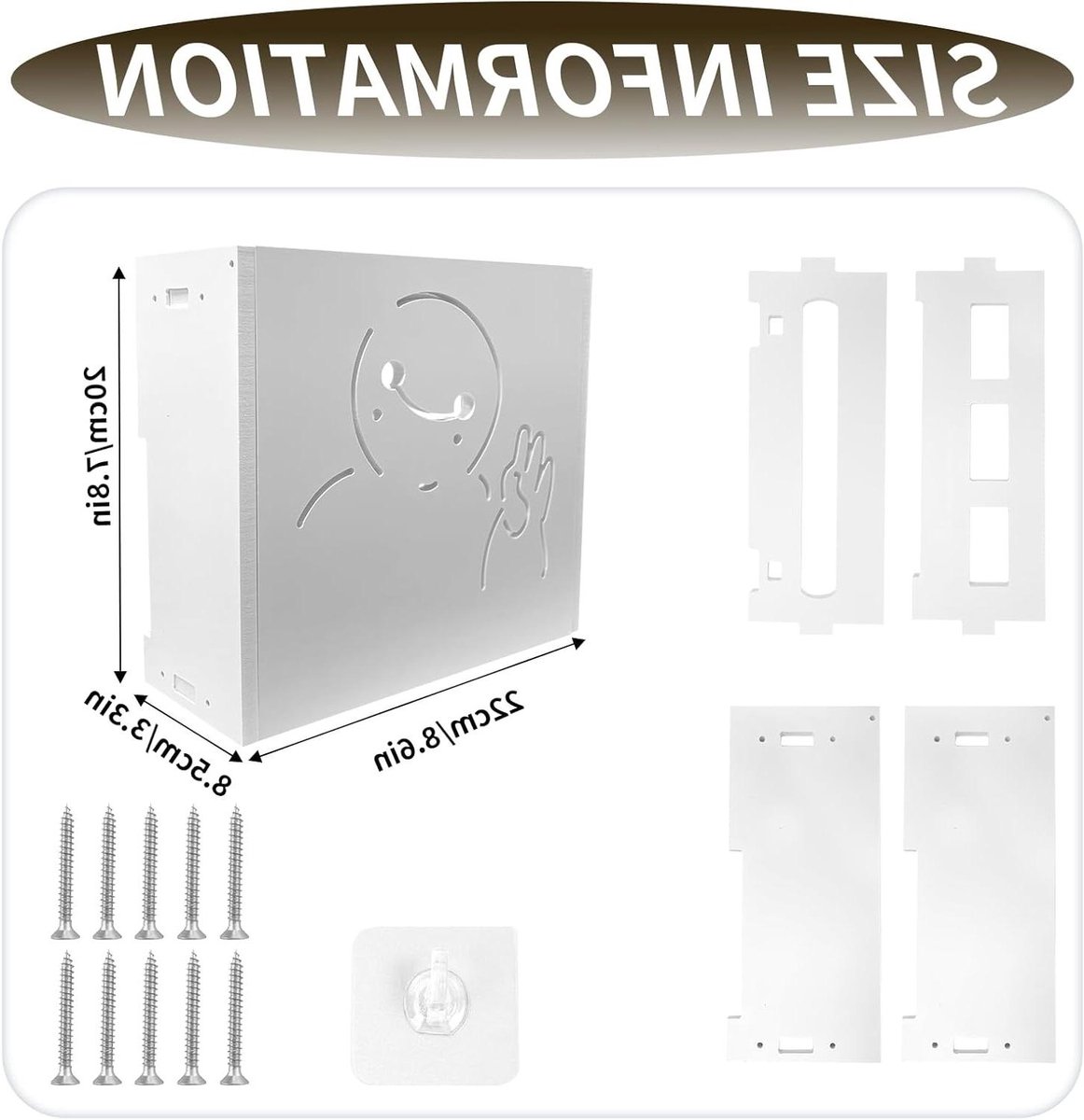Router Box - Wifi Houder - Kabels Organiseren - Intelligente Uitholling - 22 x 20 x 85 cm - Wit