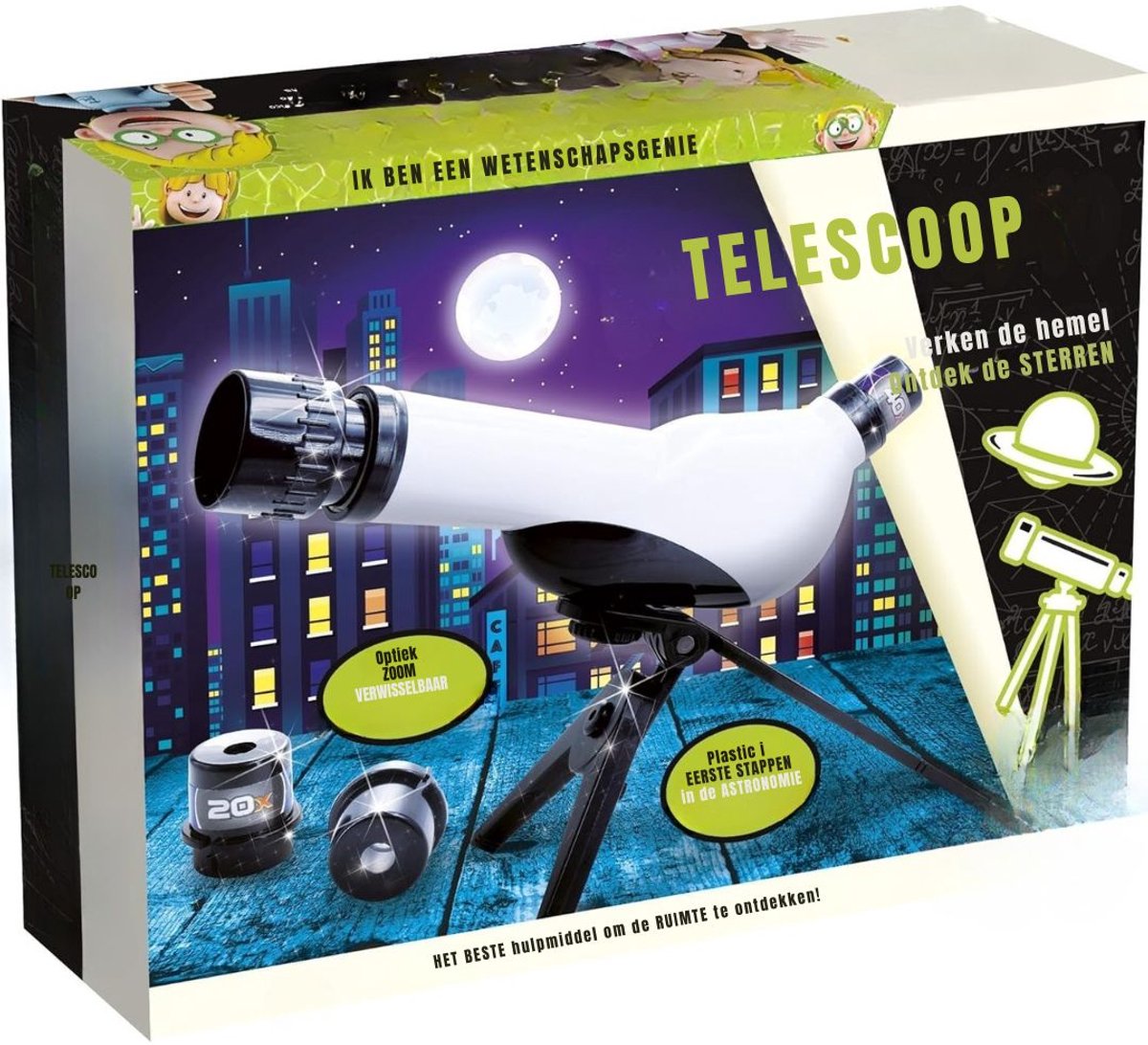 SAVI® Telescoop kinderen - Sterrenkijker - Telescoop - Wit - 28cm x 34cm x 8cm