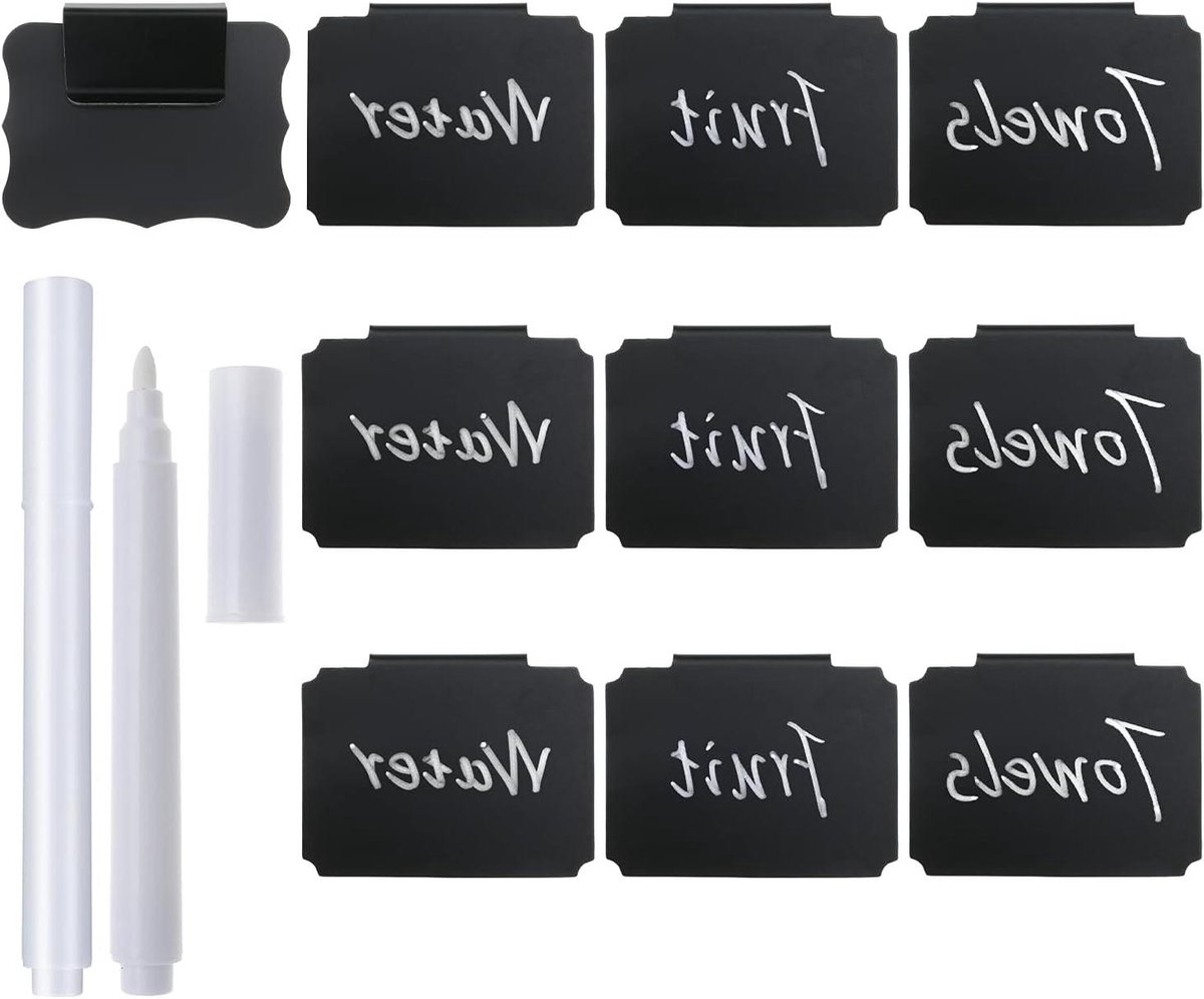 Basket Labels - Bin Clips - Organiseren Opslag - Afneembare Clips - 9 x 6.35 cm - Zwart