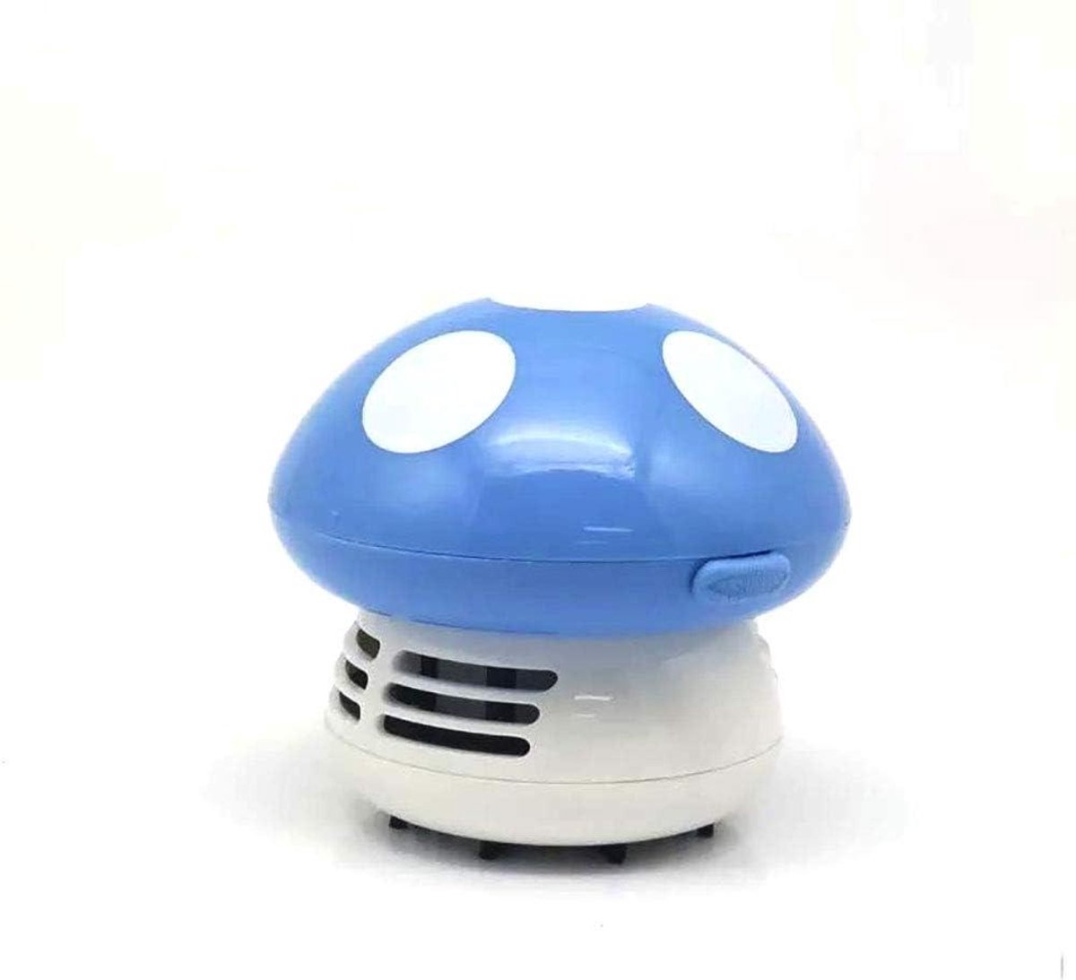 Mini Tafelstofzuiger - Paddenstoel Stofzuiger - Bureau Schoonhouden - Draagbaar Ontwerp - 3 Watt - Blauw