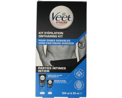Veet - Men - Ontharingskit voor Intieme Delen - Ontharingscrème en Aftercare - 100 ml + 50 ml