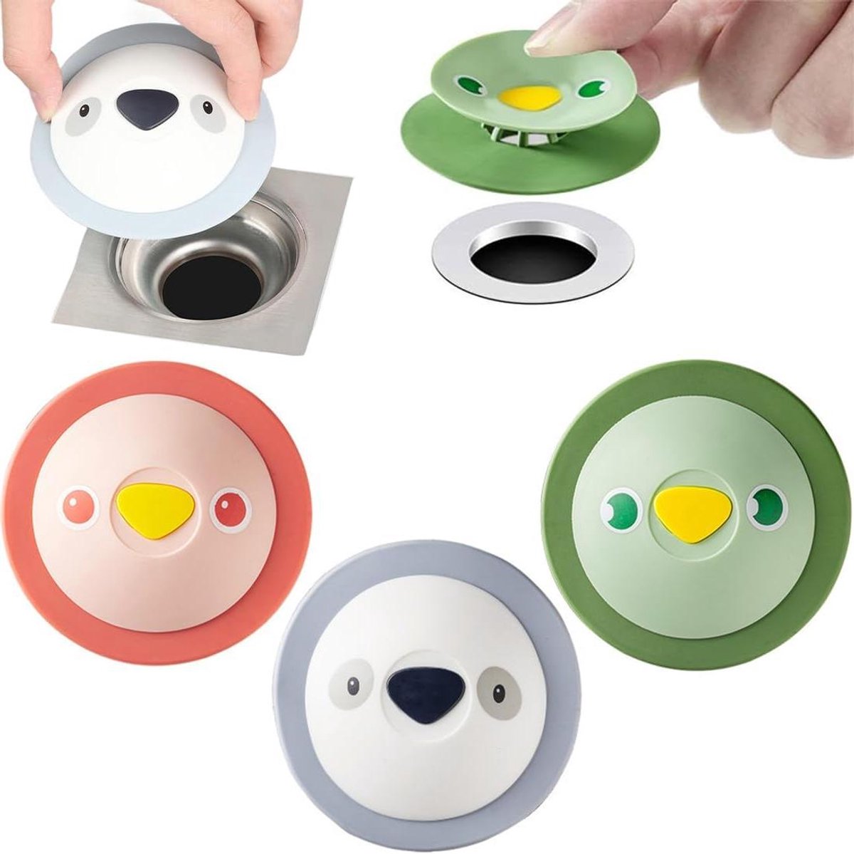 Wastafelstop Siliconen - Afvoerstop Haarvanger - Verstopping Voorkomen - Universele Pasvorm - 10 cm Diameter - 3 Kleuren