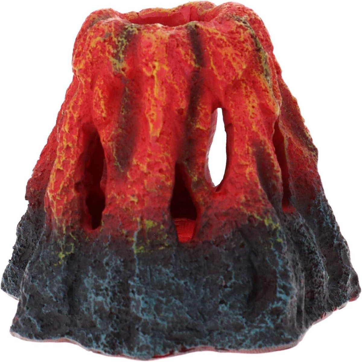 Aquarium Vulkaan Ornament - Vissenkom Decoratie - Aquarium Verfraaien - Niet-giftige Polyhars - 10x10x12cm - Grijs