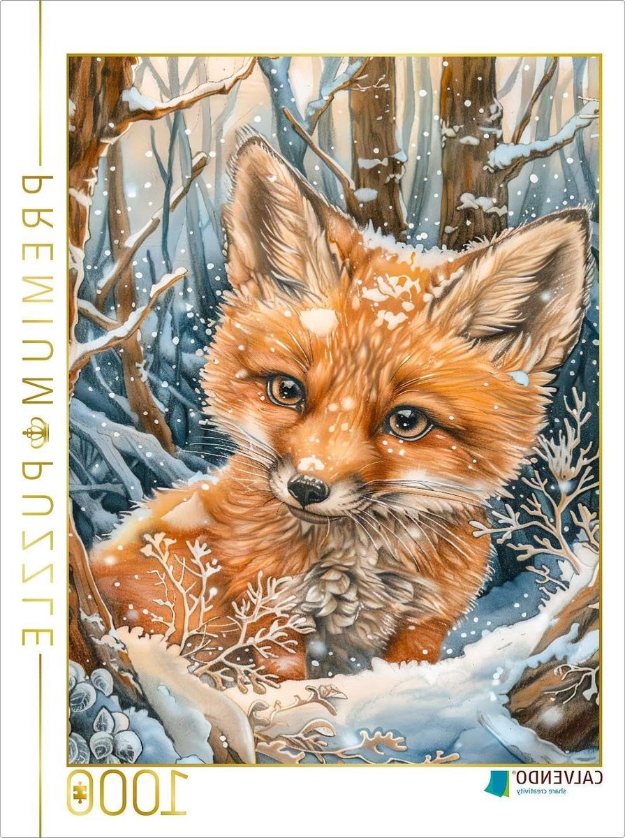 Puzzel Jonge Vos - Legpuzzel Dieren - Ontspannend Tijdverdrijf - Premium Kwaliteit Karton - 64 x 48 cm - Meerkleurig