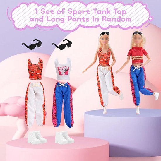 Poppenkleding Set - Poppen Outfits - Poppen Aankleden - 26 Delige Set - 11.5 Inch Poppen - Paars — afbeelding 2