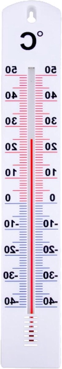 Buitenthermometer - Weerthermometer Tuin - Temperatuur Meten - Analoge Schaal - 40 cm - Wit