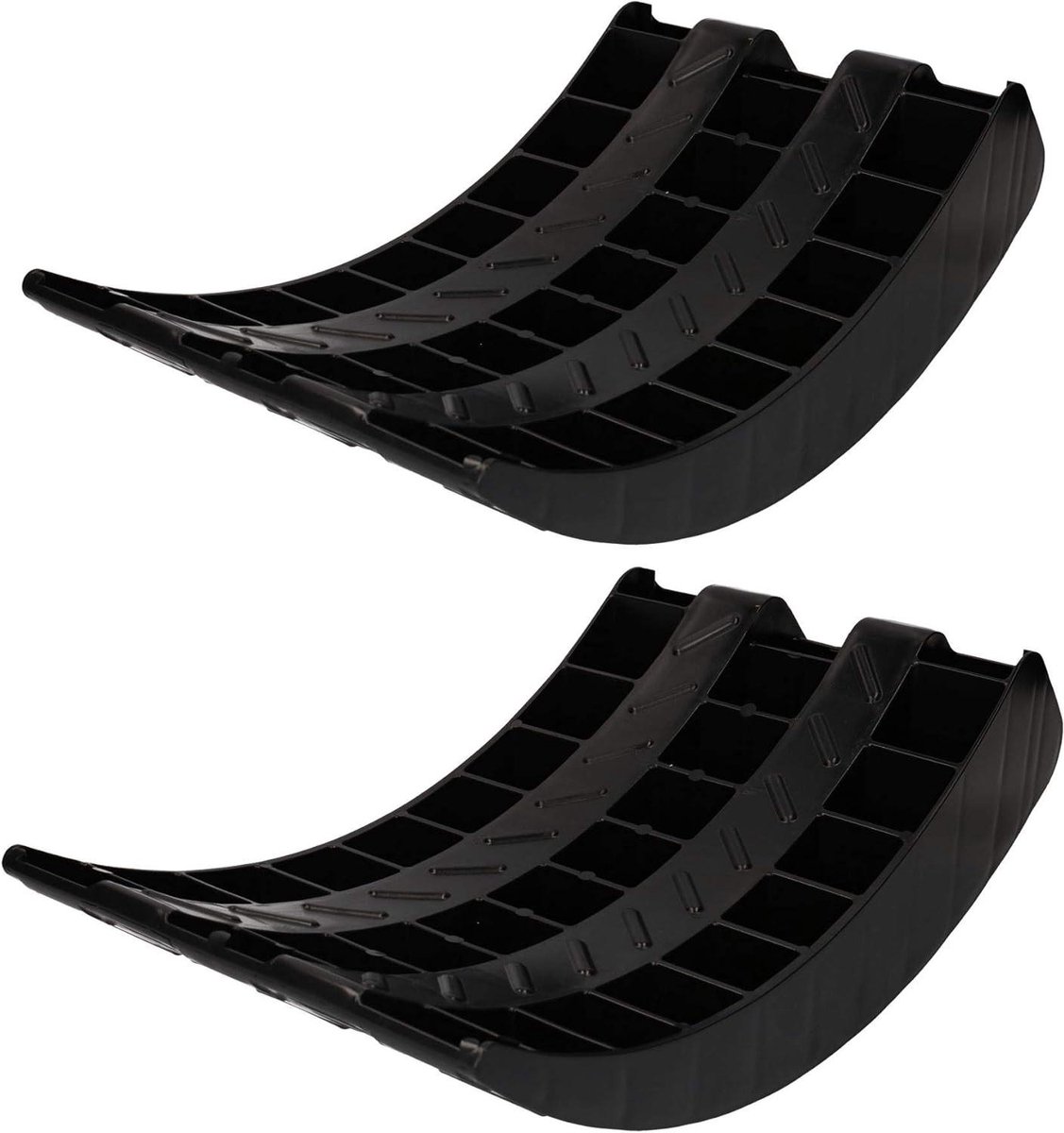 Wielniveau Hellingset - Niveau Blokken Caravan - Camper Nivelleren - Afgerond Profiel - 10cm Hoog - Zwart