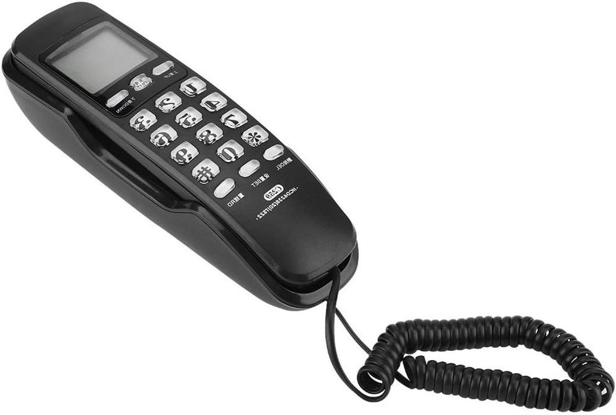 Vaste Telefoon - Wandtelefoon Kantoor - Heldere Gesprekken Voeren - Ruisonderdrukking Functie - 19.8 x 7.2 x 6.6 cm - Zwart