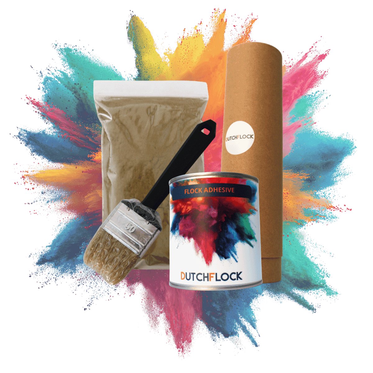 Flocking Kit Arena Small | 100gr. flocking poeder - 250ml flock lijm - applicator - kwast
