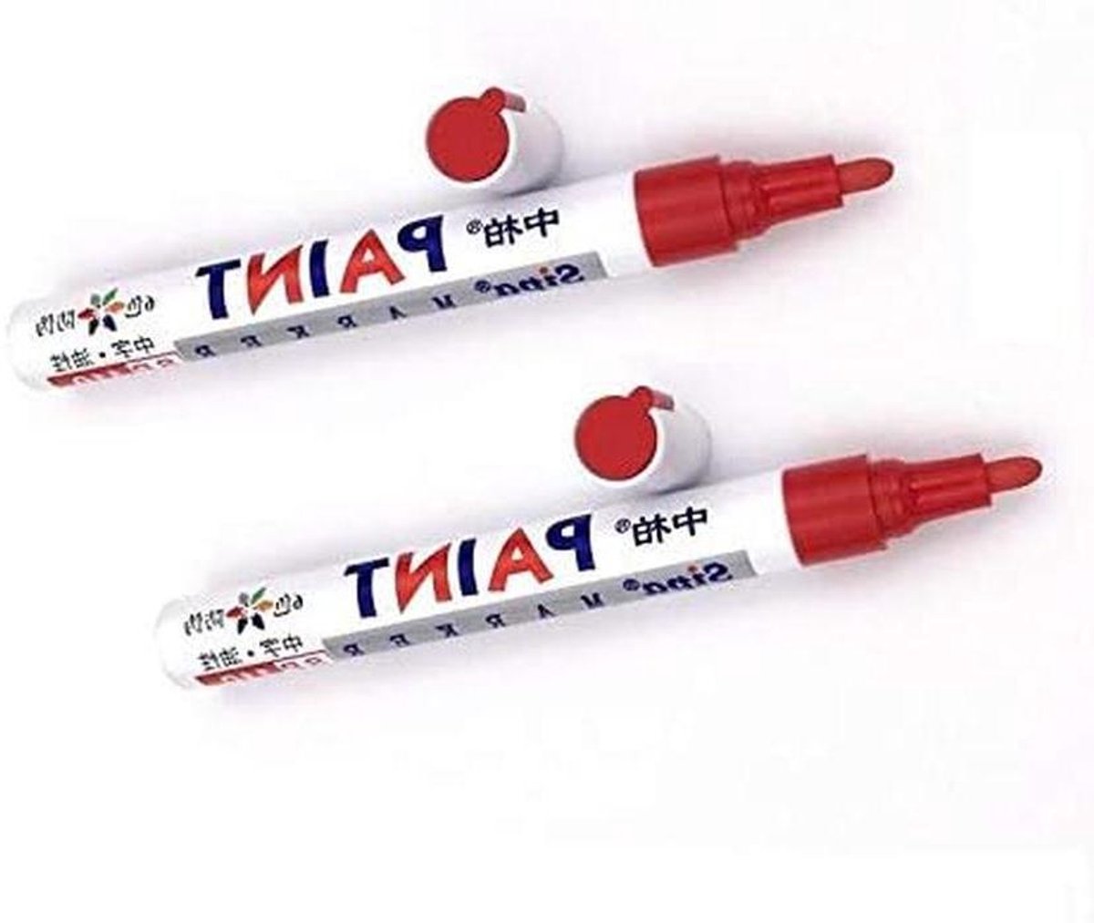 Bandenpen - Bandenmarkeerstift - Banden Personaliseren - Waterdicht Weerbestendig - 2 Stuks - Rood