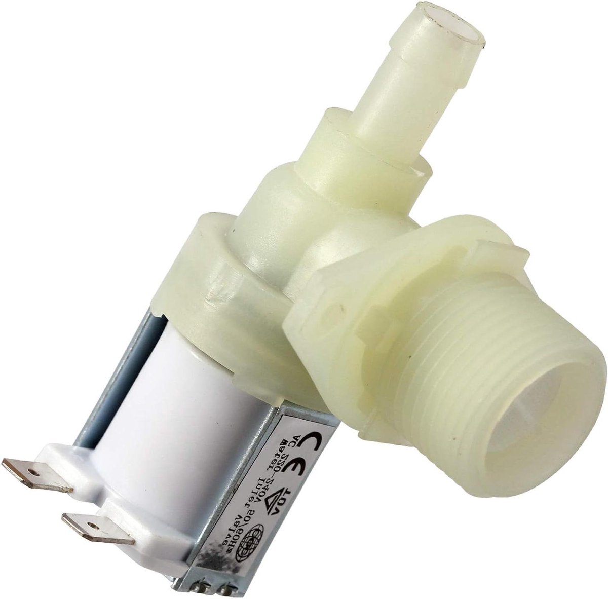 Waterinlaatklep Vaatwasser - Solenoïdeklep Inlaat - Reparatie Huishoudelijk - 90 Graden Hoek - 7mm & 19mm - Wit