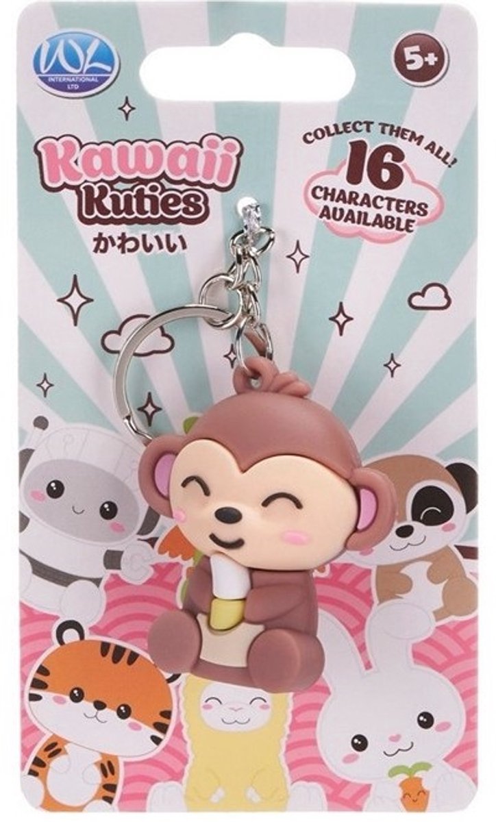 Kawaii Kuties 3D Keychain – Aapje Mochi – Cute Kawaii Charm Bag Accessoire 6 cm – Cadeau