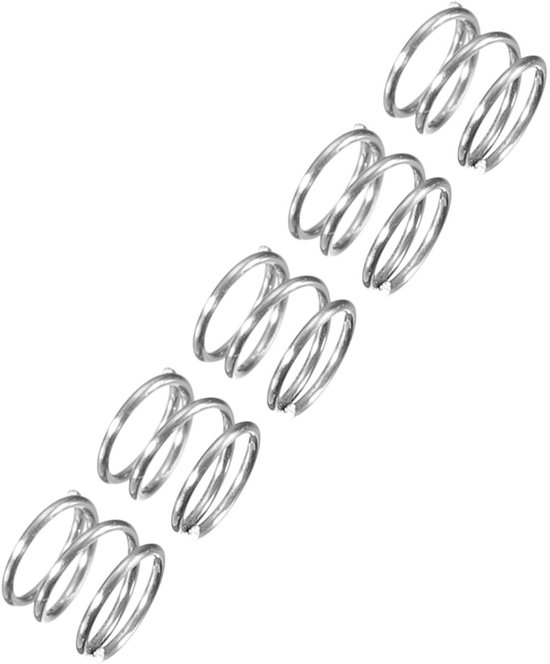 Drukveren - Compressieveren Metalen veren - Apparaten Reparatie - 304 Roestvrij Staal - 4mm x 5mm - Zilverkleurig
