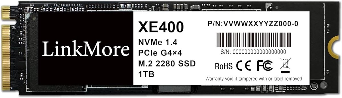 Interne SSD - NVMe M.2 - Snelle Data Opslag - PCIe Gen4 x4 - 1TB - Zwart