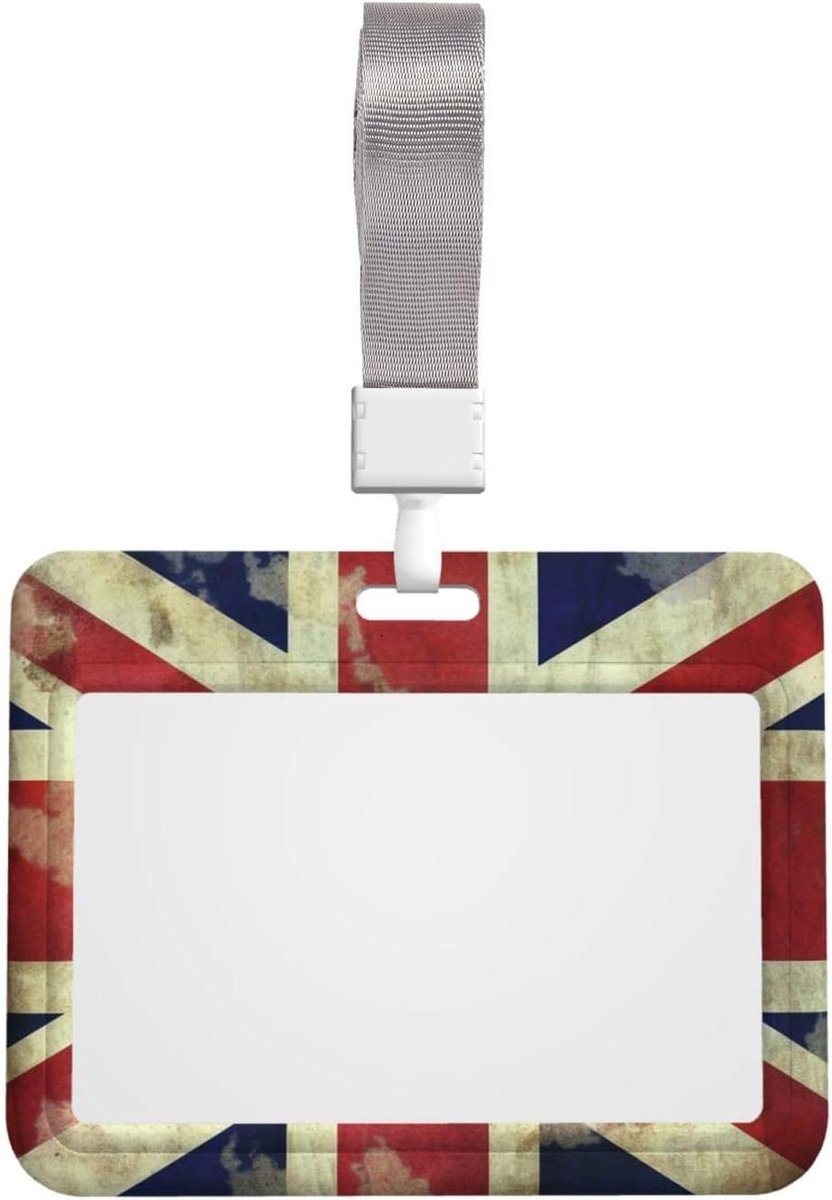 ID-badgehouder met Lanyard - Naamkaarthouder Kaarthouder - Werk Identificatie - Transparant Vensterontwerp - 76 x 102 cm - Wit