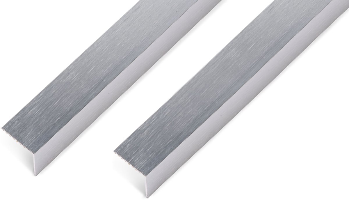 Alberts 499556 hoekprofiel | zelfklevend | aluminium, rvs-look, licht | 1000 x 25 x 25 mm | set van 2