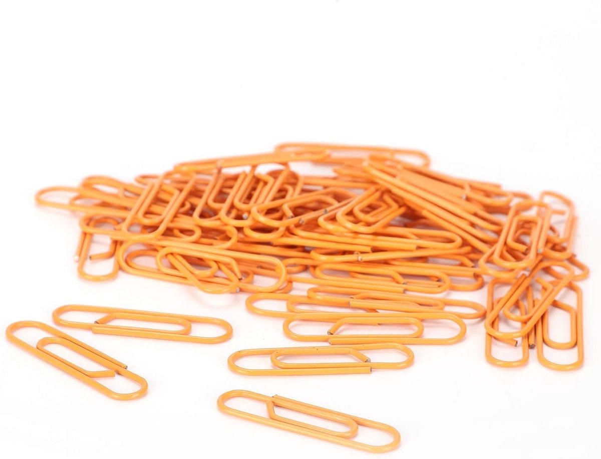 Kleine Papieren Clips in Oranje - Schattige en Draagbare Metalen Klemmen voor Kantoor, School en Documentorganisatie