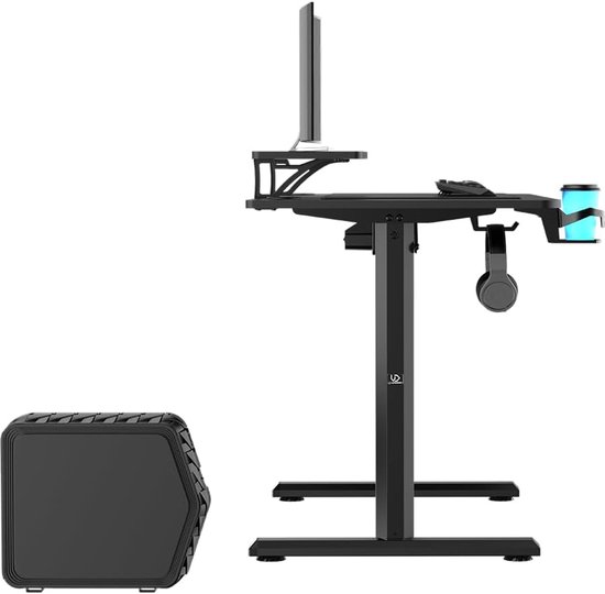 Gaming Bureau - Bureau met monitorplank - Comfortabel Werken - Elektrisch Verstelbaar - 120x60x72-117 CM - Zwart — afbeelding 5