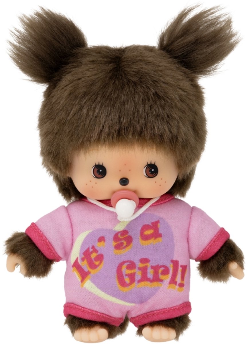 Monchhichi pop Bebichhichi romper It's a Girl 16cm speelgoedpop.