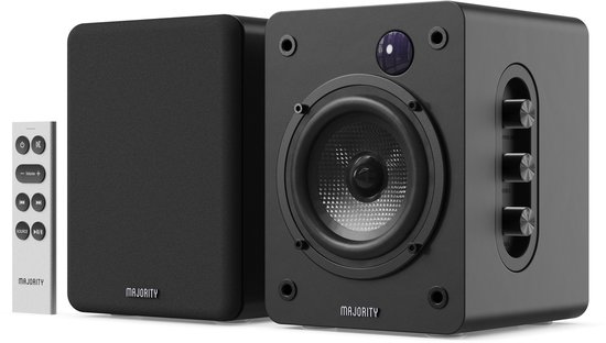 Majority D50X Bookshelf Speakers - Bluetooth - 60 W - Ingebouwde Versterker - Zwart