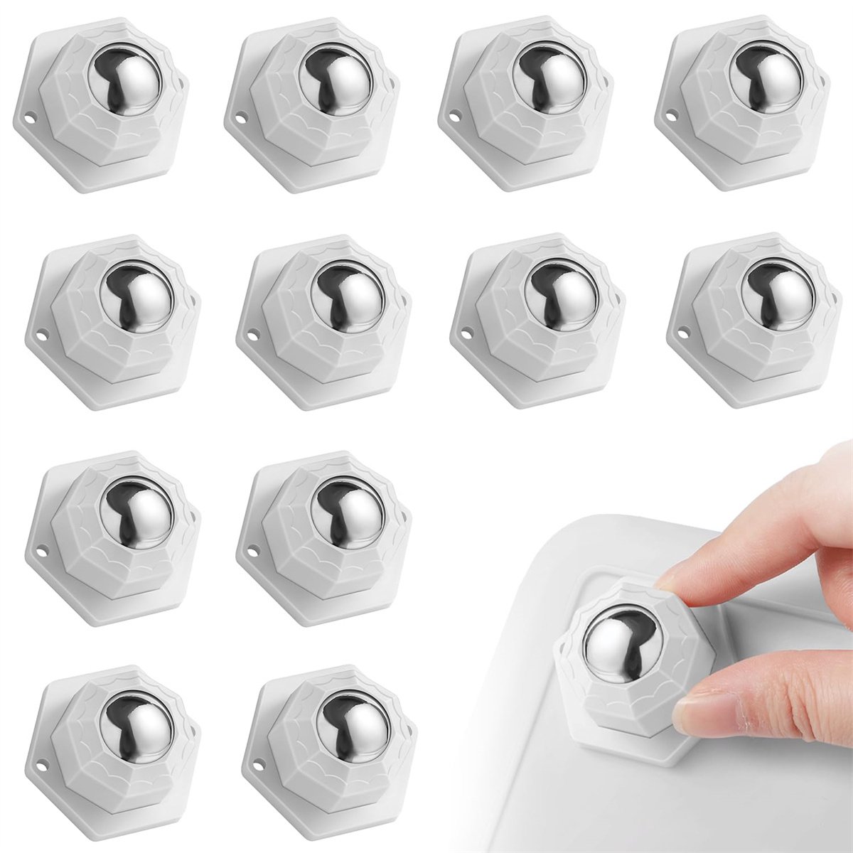 carmdering - wielen/Meubelwielen/Zwenkwielen - 12 Stuks Zelfklevende zwenkwielen - Wielen voor meubels - meubelwielen - Zwenkwielen - Verschuiven van meubels - universeel - voor opbergbakken, kasten en apparaten