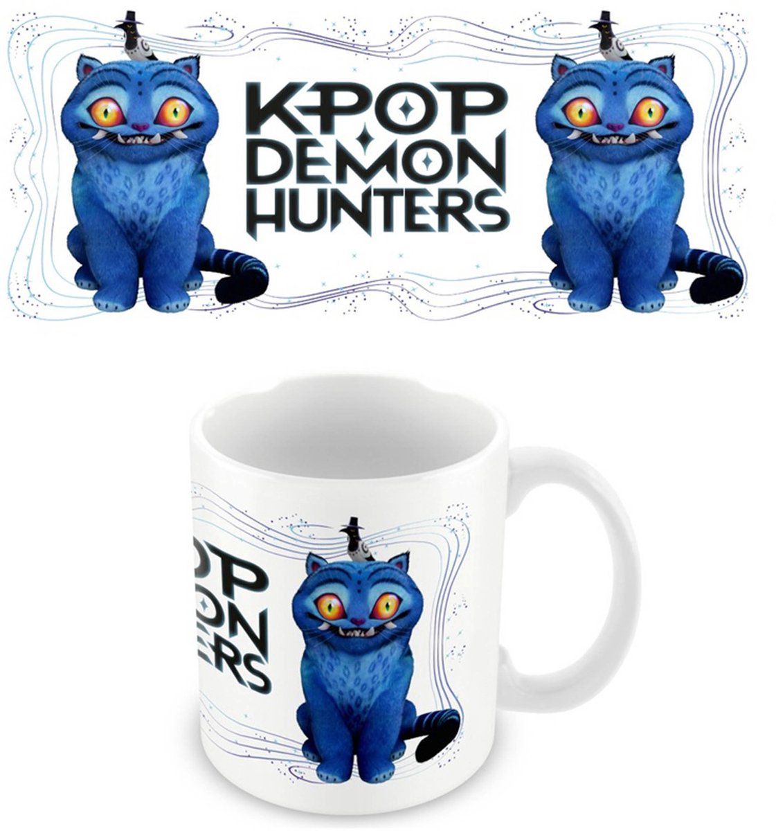K-Pop Demon Hunters Blauwe Kat, Keramische mok met oor, witte theemok 315 ml — cadeau in Cadeau-ideeën - foto 5
