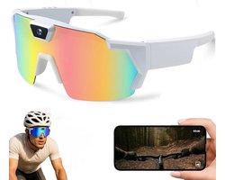 HD 1080P Sport Videozonnebril - First-Person View Camera - Inclusief 16GB TF-kaart - voor snelle bewakingscamera's - Actiecamera Bril - Anti-Glare Lens - Handsfree Opname voor Sport & Outdoor - Lange Batterijduur - Wit