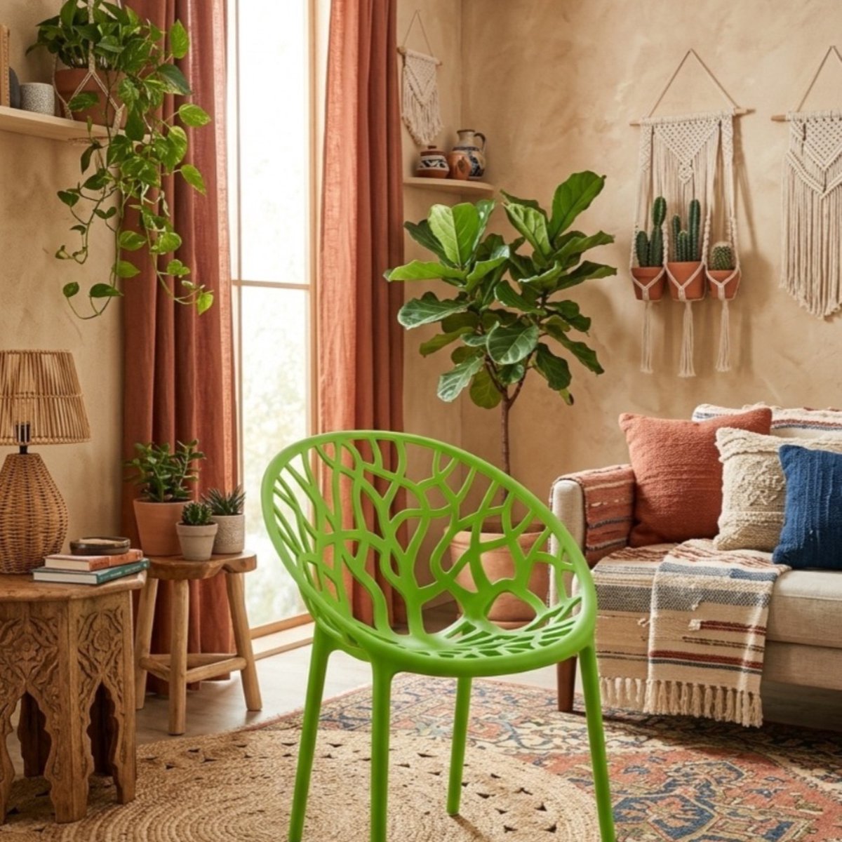 Tuinstoelen Set van 2 – - – Stapelbare Kunststof Stoelen Armleuningen - Medahomestore