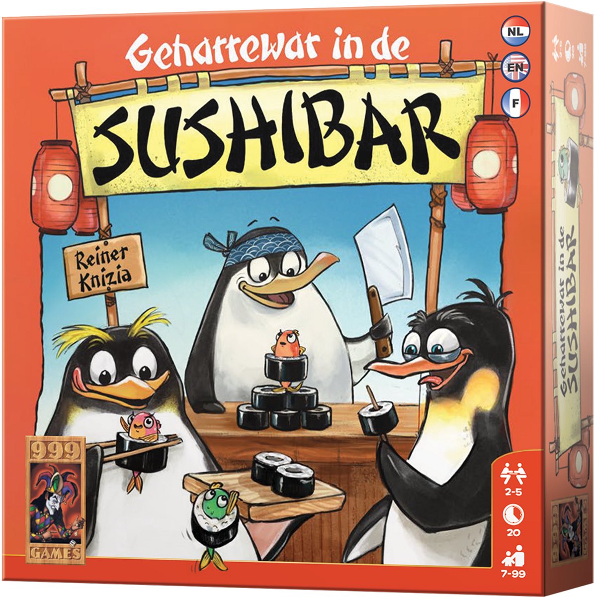 999 Games - Geharrewar in de Sushibar - Snel dobbelspel voor het hele gezin - Gezelschapsspel - Familiespel - Klein cadeautje - bevat spelregels in NL en EN en FR — afbeelding 20