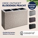 Beige plantenbak met vlechtstructuur, 3 plantenbakken en 4 kleuren beschikbaar. Perfect voor tuin, balkon & terras.