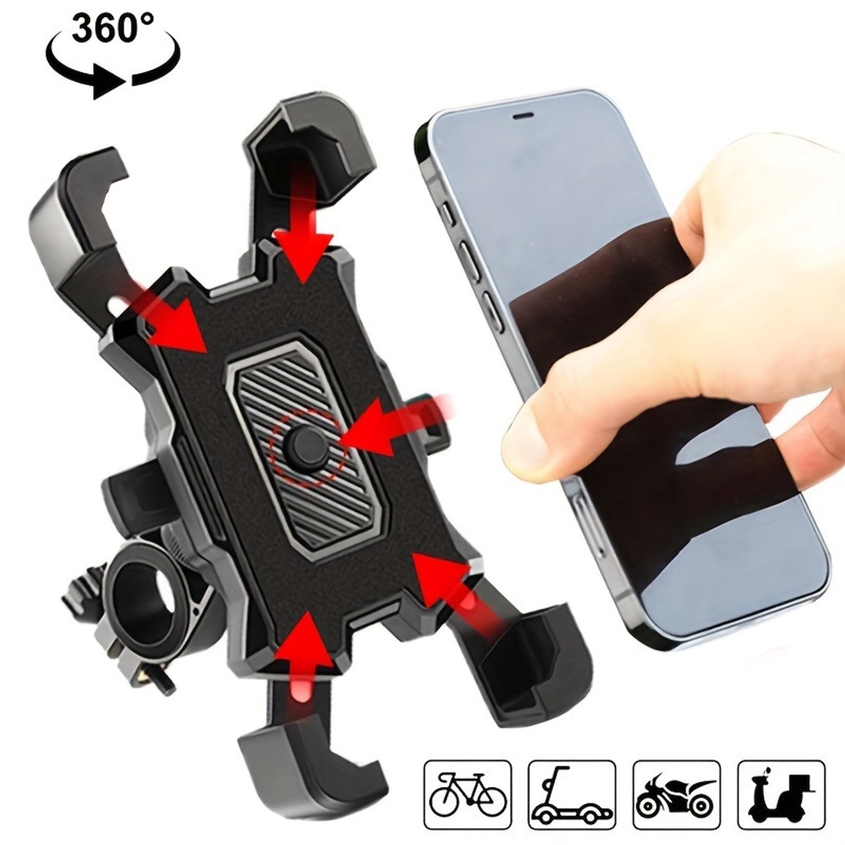 Livé® Zwart Fietstelefoonhouder – Schokbestendig GPS Houder