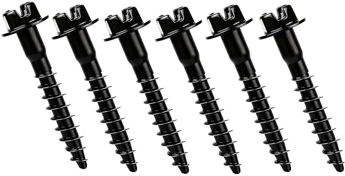 6 Stuks Air Cabinet Bouten en Schroeven, Carbon Staal Vervangingsonderdelen voor Aries en Meer, Geschikt voor 6509605aa en 11549031 (Zwart)