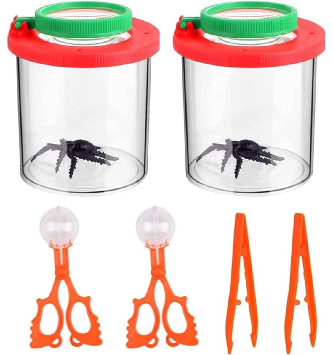 Daity Insectenobservatieset voor kinderen — Insectenkijker met vergrootglas & opbergdoosje — Draagbare loep en ontdekkingsset — 2-delige set — Inclusief insectenvanger en pincet — Ideaal voor het buiten observeren en ontdekken van insecten