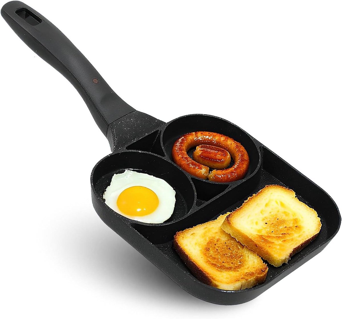 Ei Koekenpan Omelet Pan Steak Pan Snel Ontbijt Maken Antiaanbaklaag 37 x 18.7 cm Zwart