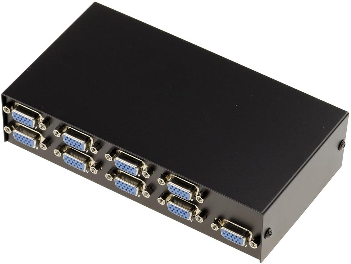 VGA Switch - Video Splitter - Beeld Delen - 1 Ingang 8 Uitgangen - 175 x 100 x 45 mm