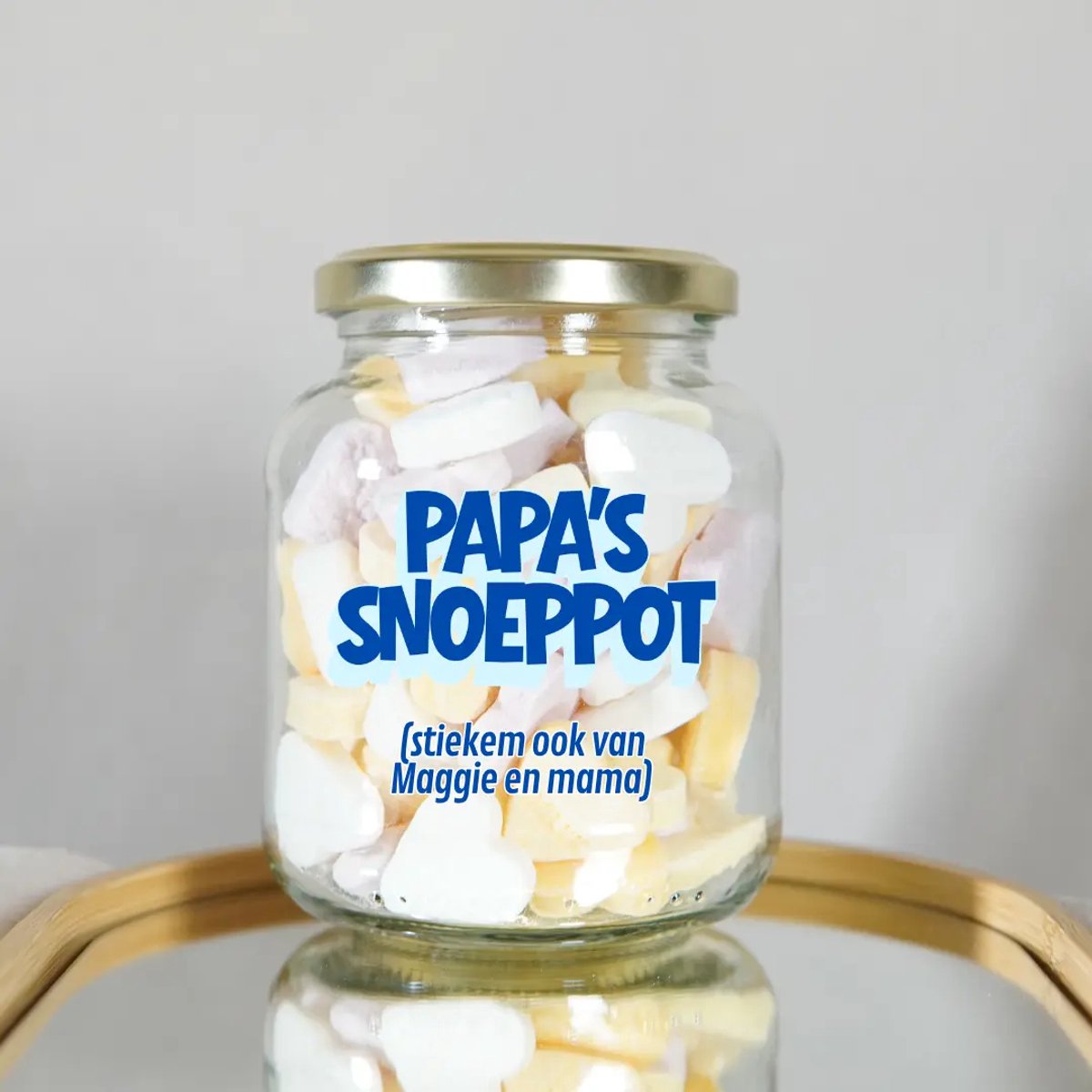 Gepersonaliseerd Cadeau Papa - Snoeppot "Papa's Snoeppot "met Naam - Vaderdag Cadeau Tip - Verjaardagscadeau voor Vader - Stoer Glazen Voorraadpot Snoepjes Cadeau - H11 cm - D5 cm