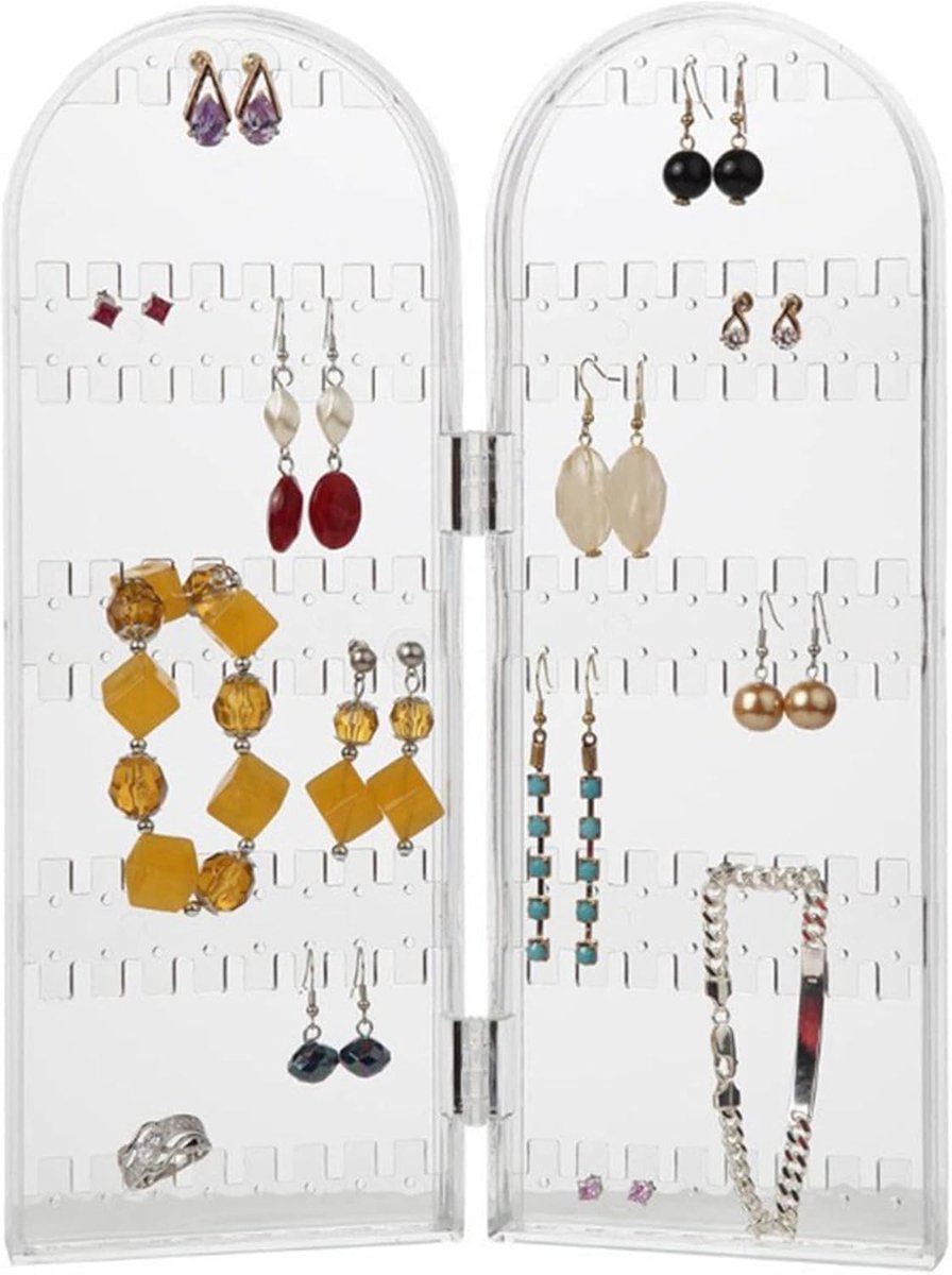 Acryl Sieradenstand voor Oorbellen - Sieraden Organizer - Oorbellen Opberg Organizer - Vouwbare Kettinghouder - Oorbellen Houder met 184 Booths - Oorbellen Display Stand voor Sieraden