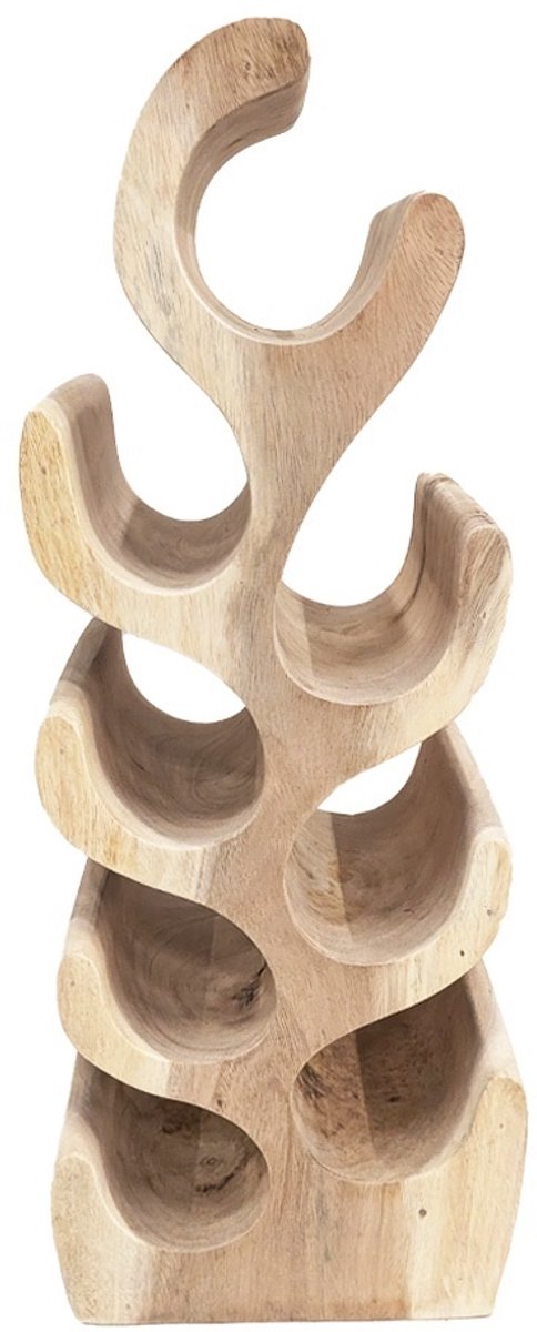Wijnrek van Hout - Teakhout Bruin - Staand Wijnrek Teak - 8 Flessen - 25 x 19 x 70 cm hoog