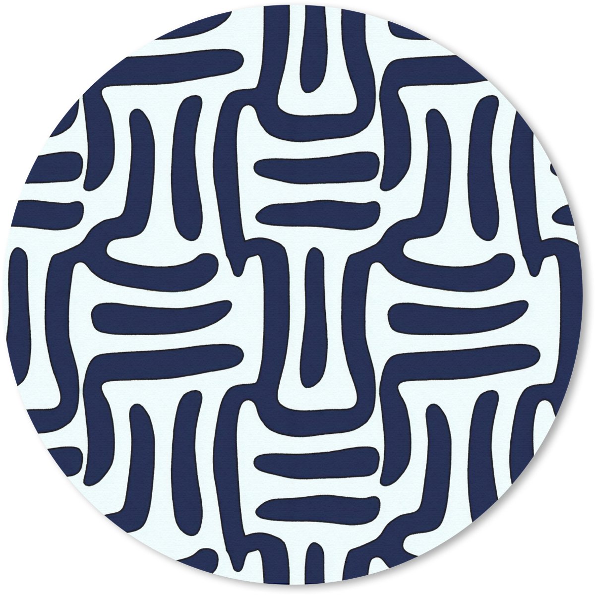 Muismat rond 20x20 cm - Mousepad Abstract - Modern - Blauw - Ronde muismatten