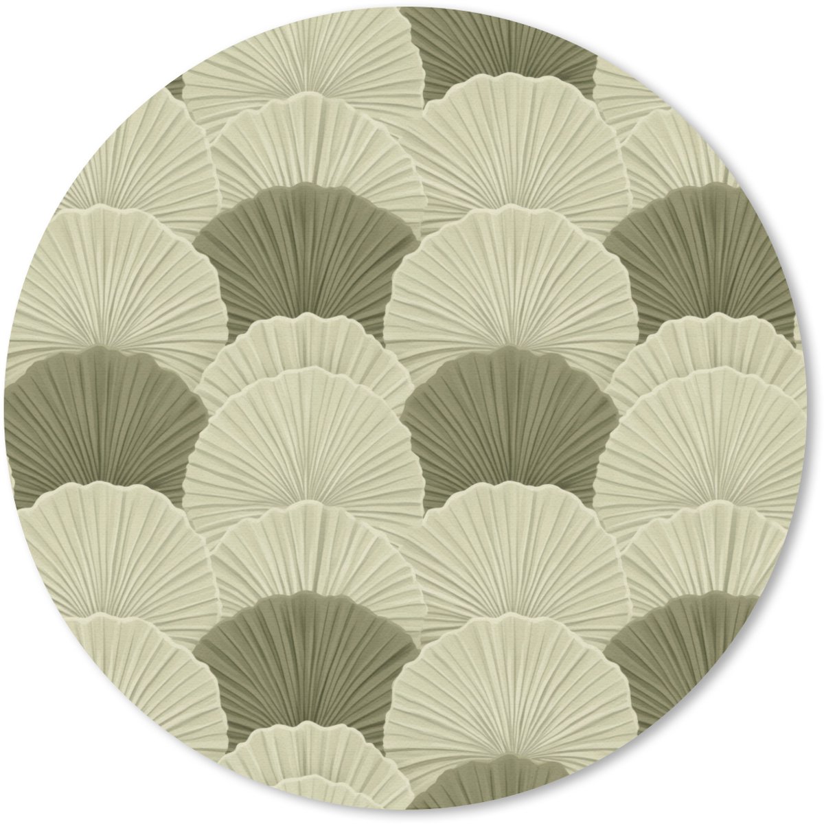 Muismat rond 20x20 cm - Mousepad Bladeren - Structuur - Groen - Ronde muismatten