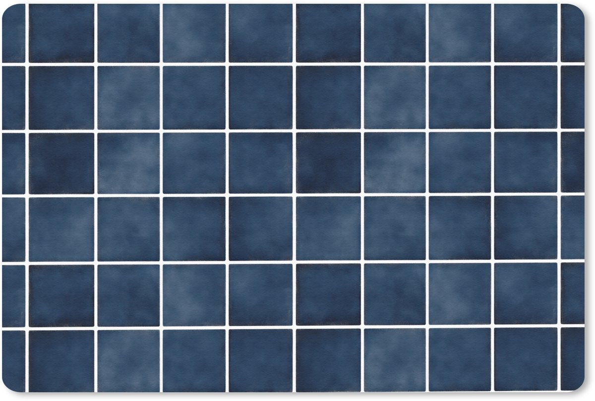 Muismat 13x8 cm - Mousepad Tegel - Modern - Blauw - Muismatten