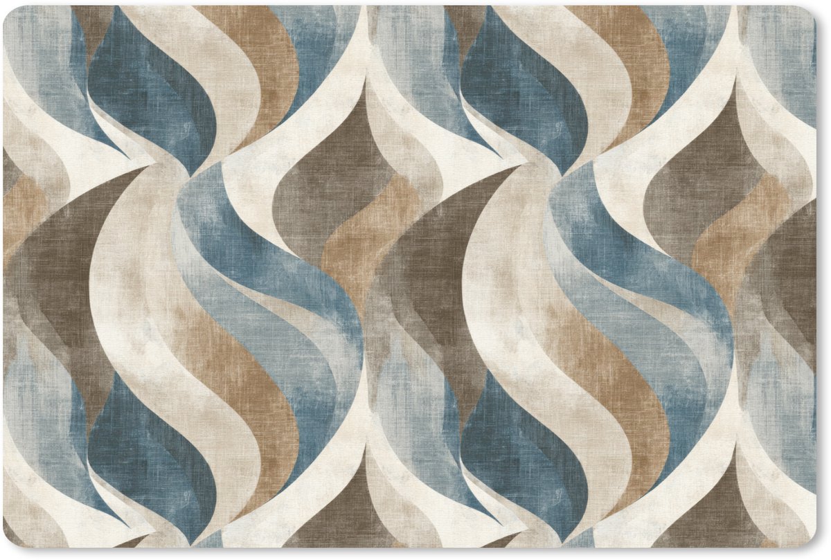 Muismat 13x8 cm - Mousepad Abstract - Golven - Kleurrijk - Muismatten