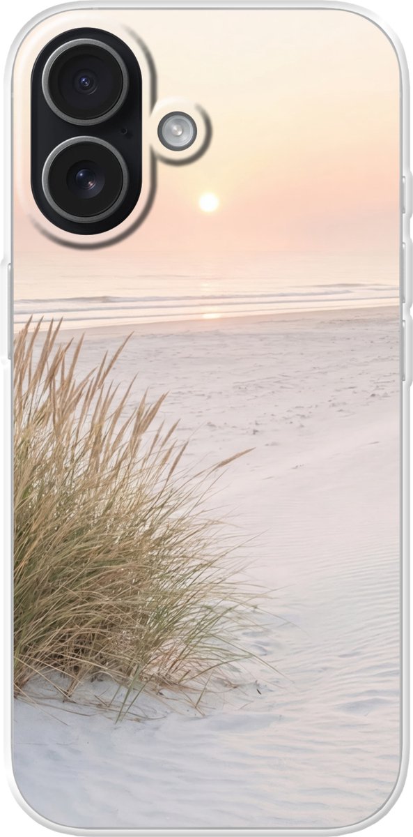 Telefoonhoesje Geschikt voor iPhone 17 hoesje - Horizon - Duinlandschap - Zand - Siliconen Telefoonhoesje Telefoonhoesje