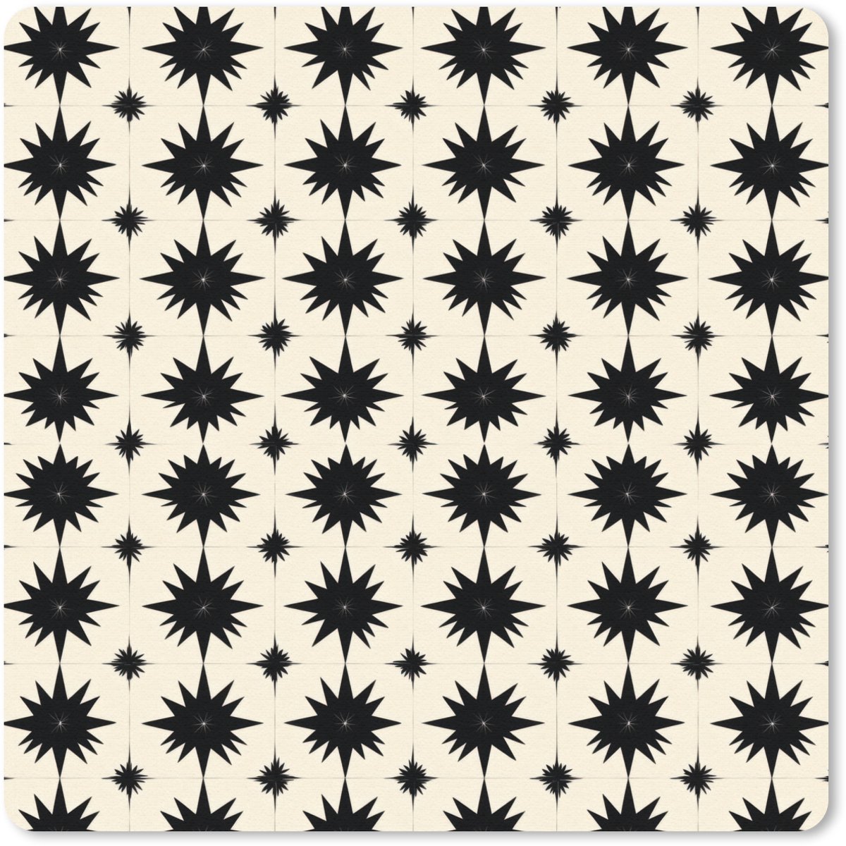 Muismat 30x30 cm - Mousepad Stervormen - Geometrisch - Zwart - Muismatten