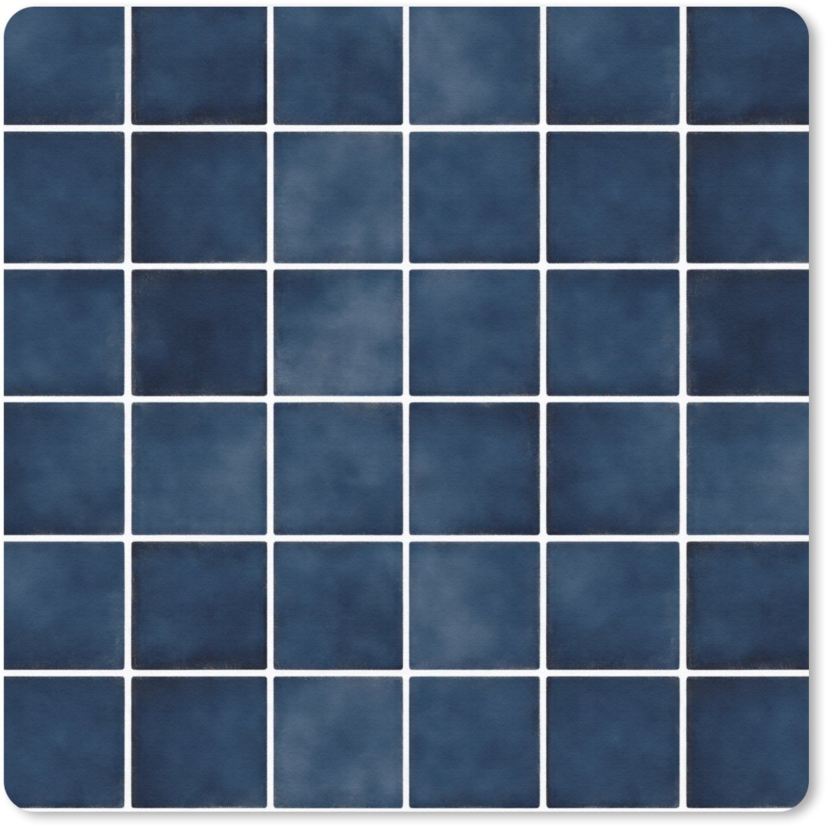 Muismat 20x20 cm - Mousepad Tegel - Modern - Blauw - Muismatten