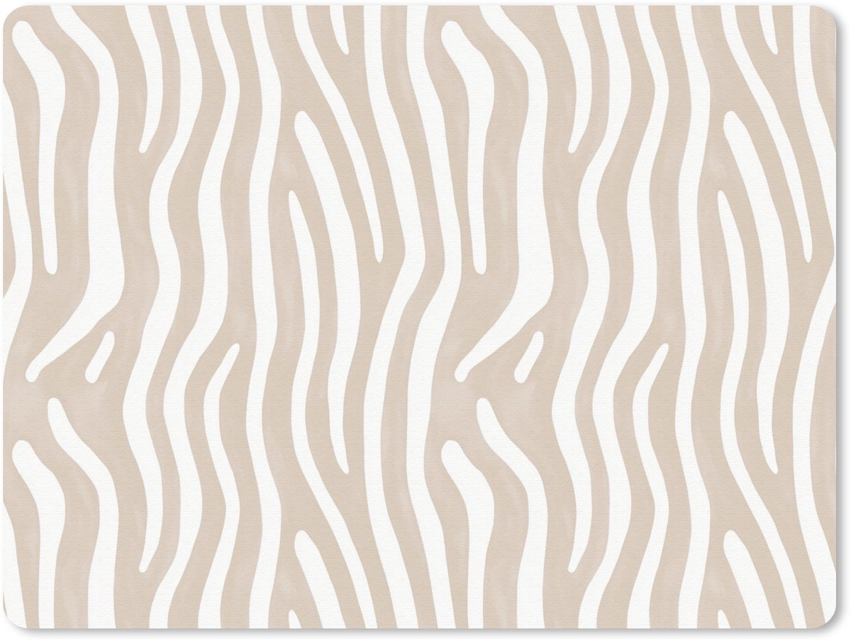 Muismat 12x10 cm - Mousepad Abstract - Zebra - Beige - Muismatten