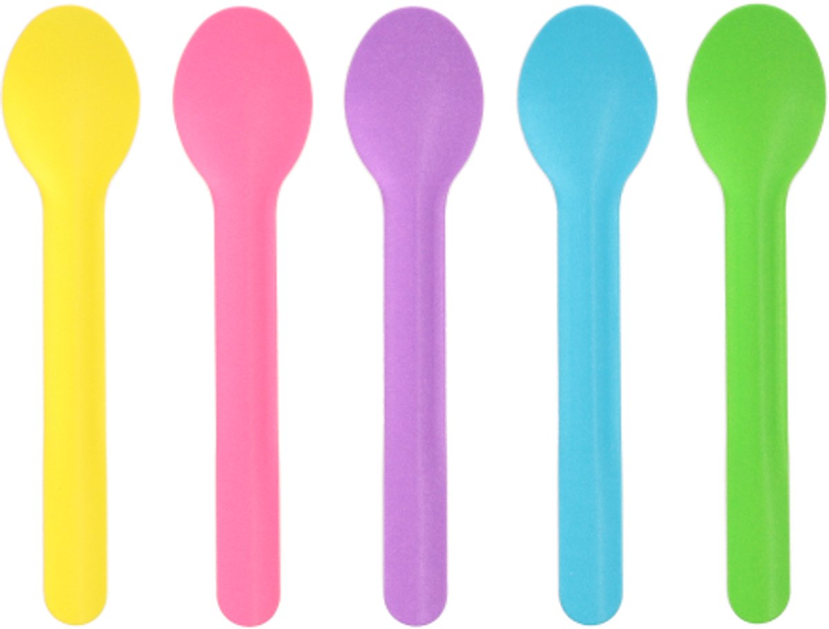 IJs en dessertlepels (100 stuks) Papier 13 cm assorti kleuren