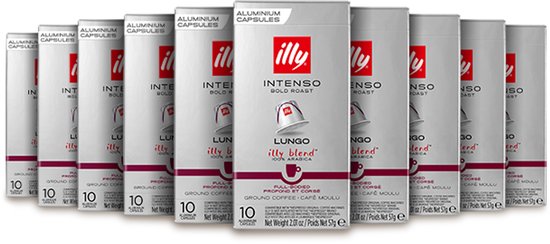 illy Lungo Intenso Koffiecups - Intensiteit 7/9 - 10 x 10 capsules