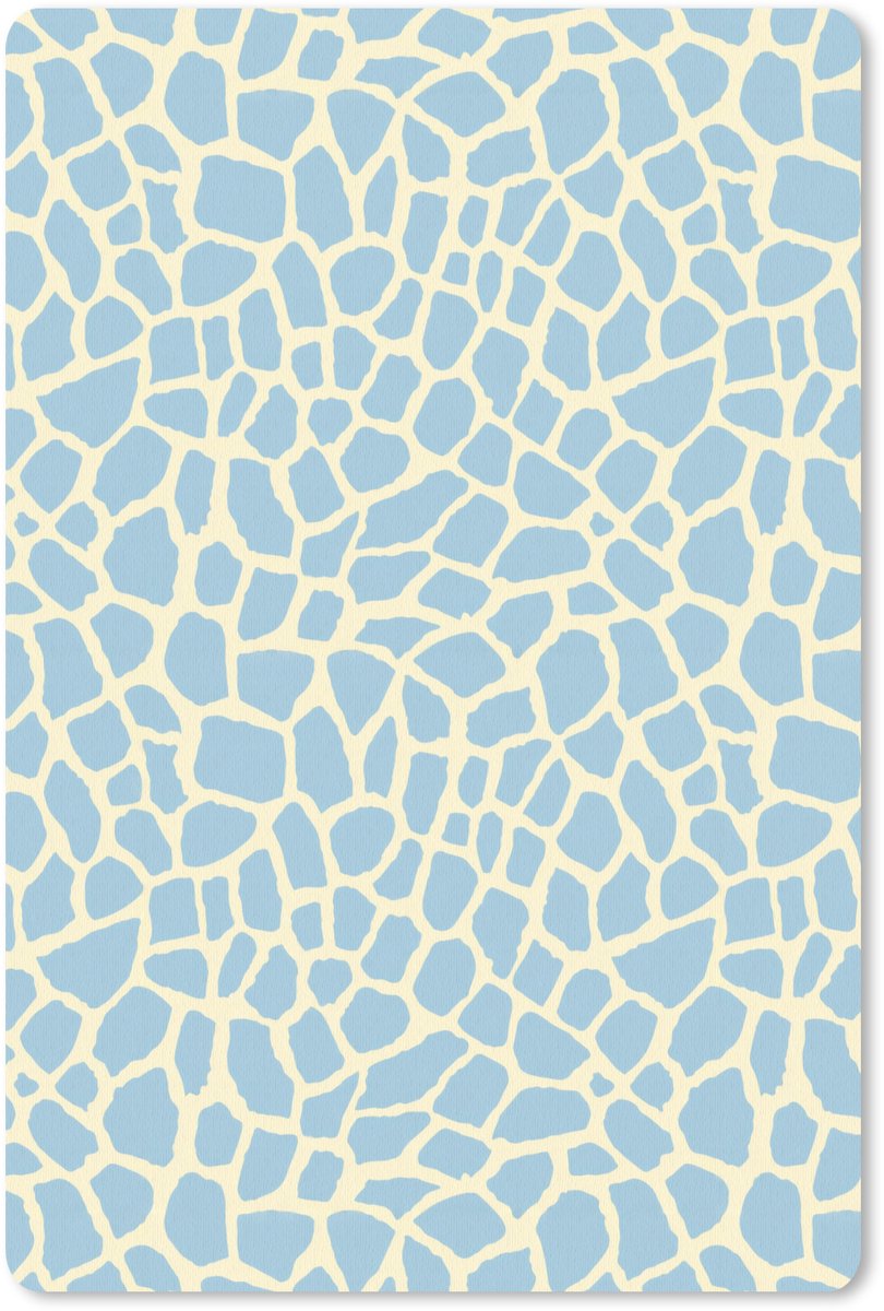 Muismat 13x20 cm - Mousepad Giraf - Modern - Blauw - Muismatten