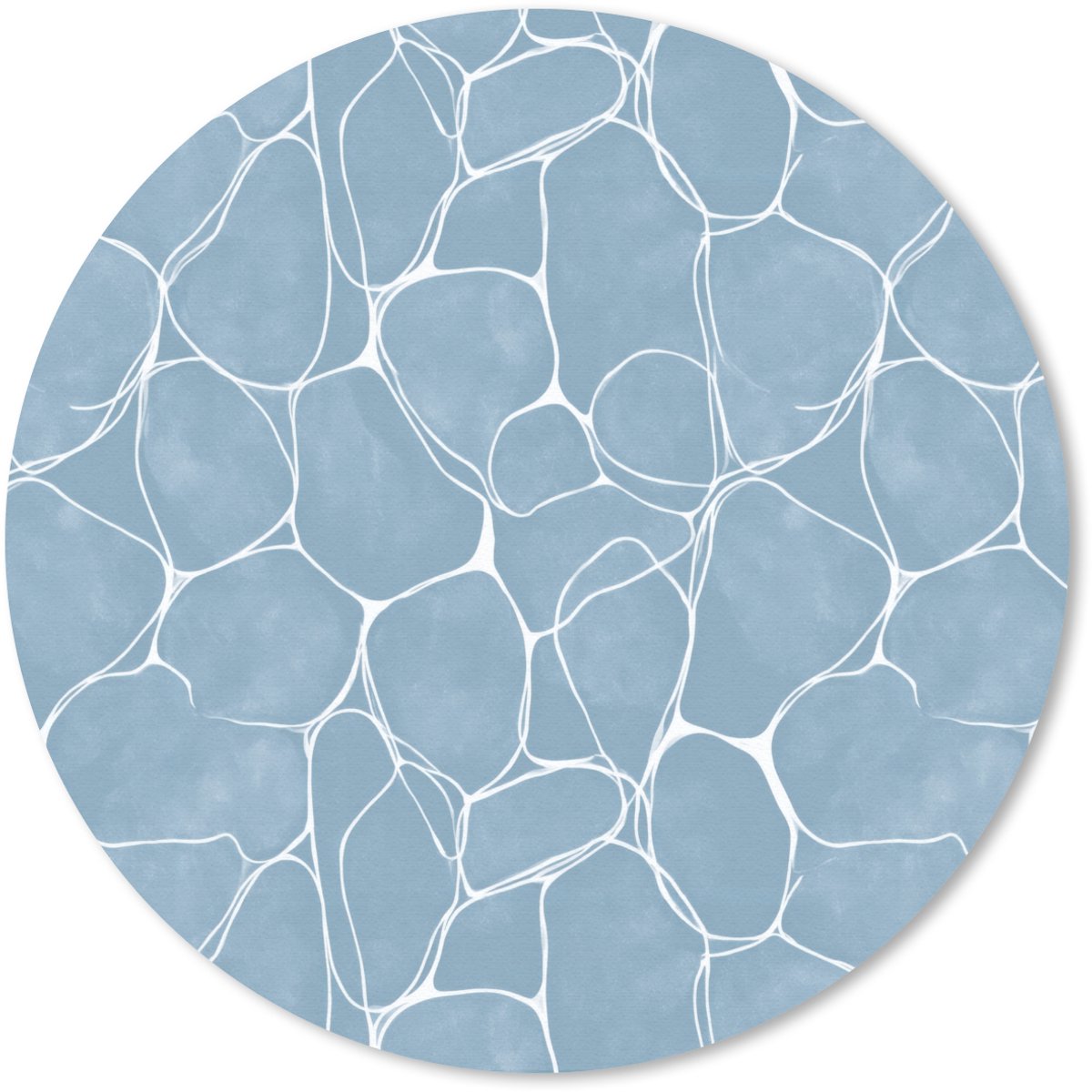 Muismat rond 40x40 cm - Mousepad Organisch - Patroon - Blauw - Ronde muismatten